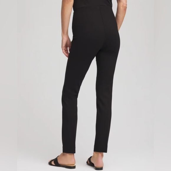 Chico’s NWT Juliet Slim Trim Detail Ankle Pants Size 3 XL 16 Pull On Pant Black - Picture 2 of 7